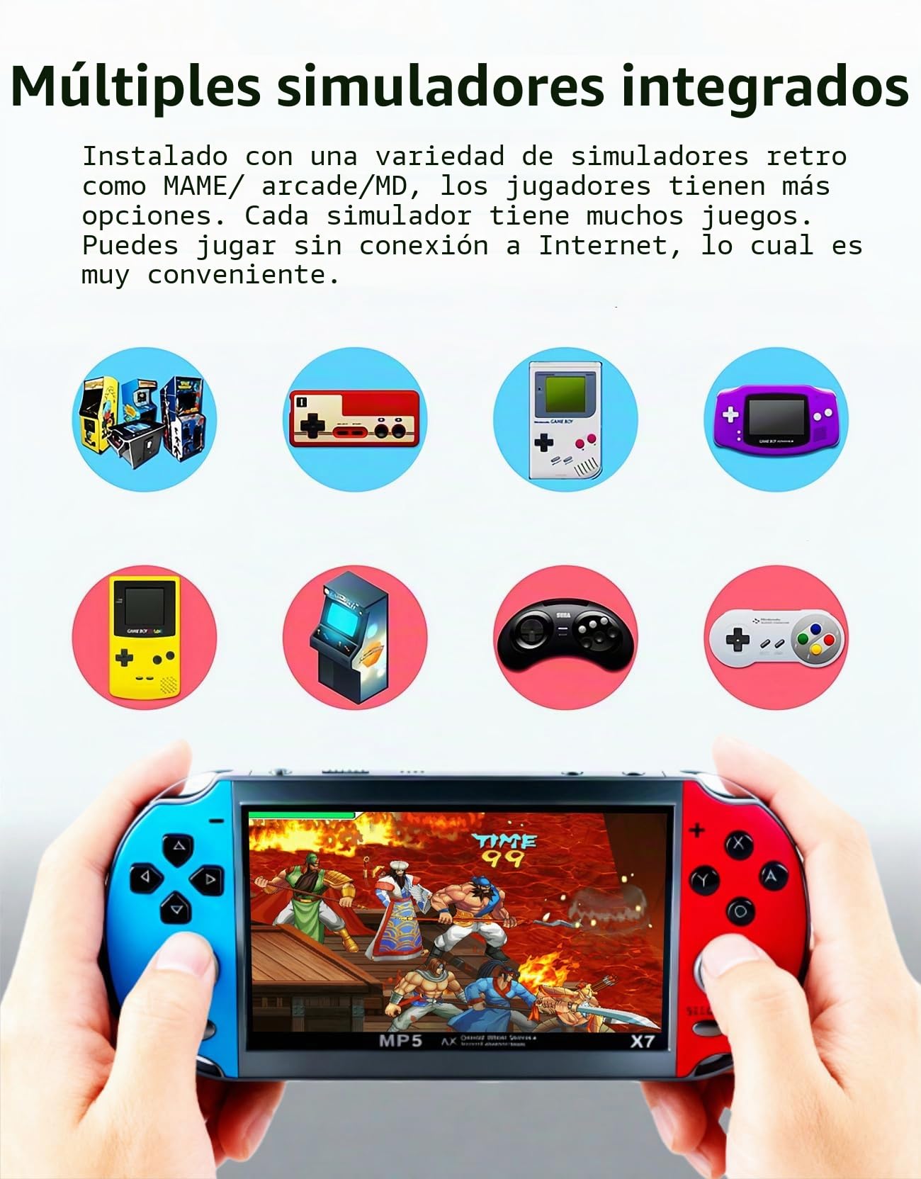 4,5 Pulgadas Consola de Juegos Retro Múltiples Simuladores 3000 Juegos Gratis Integrados Compatible con Video/Música Juguetes Portátiles Juegos Electrónicos de Viaje Regalos para Niños