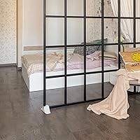 Vista 7 de HOMSFOU Base de valla de 4.92 pulgadas, soporte de pantalla de privacidad duradero para soporte de divisor de habitación, poste de valla de jardín