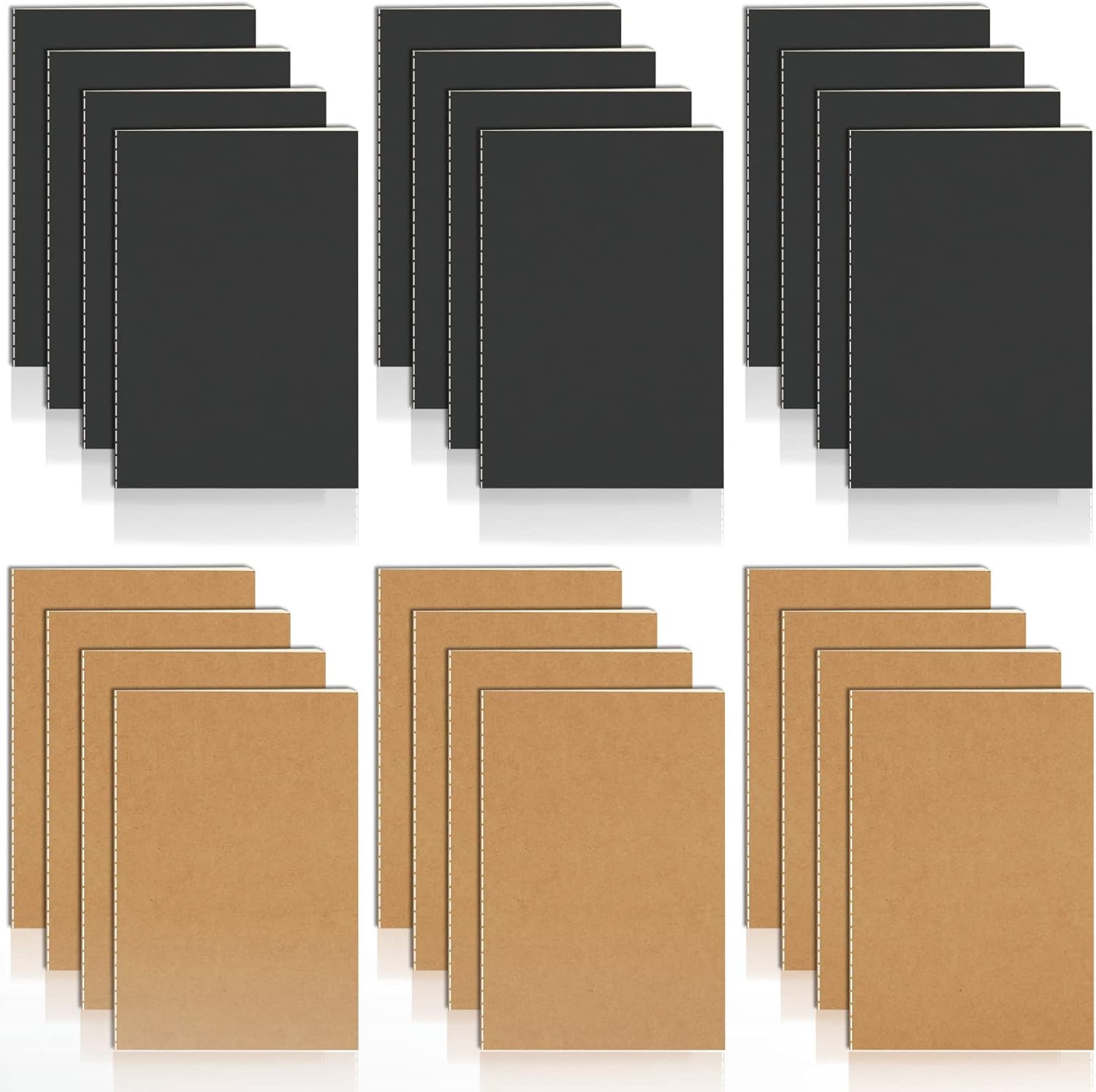 DWIYITTN Pocket Notebook, 24 Pack Lined Journal Notebooks Bulk, 36 Pages Kraft Cover Notepad