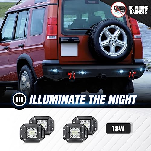 Miniatura 5 de Parachoques trasero compatible con Land Rover Discovery 2 1999-2004 parachoques trasero todoterreno incorporado receptor de enganche estándar de 2