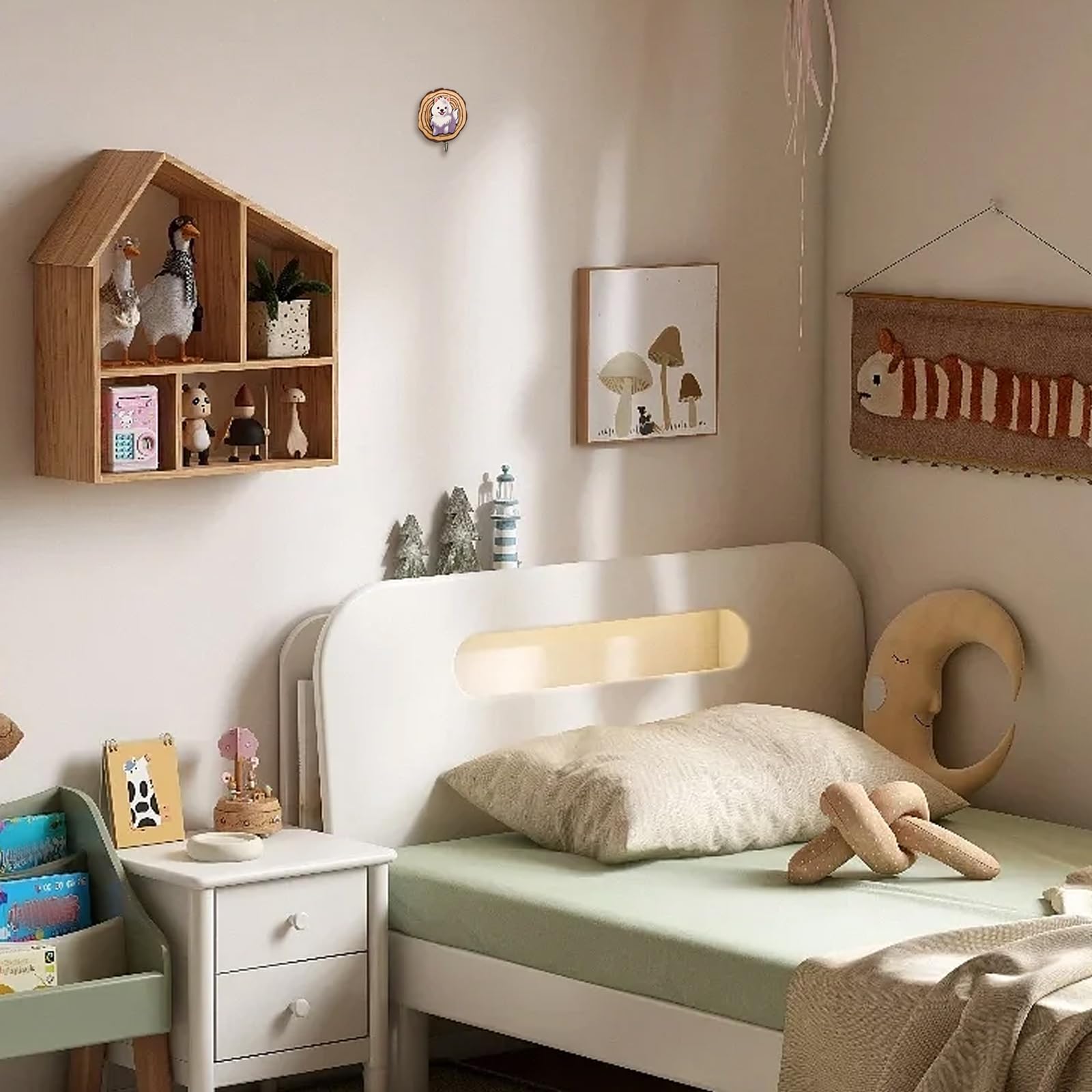 Kotkiddy® 6 Ganci Autoadesivi a Forma di Animale in Legno per Bambini
