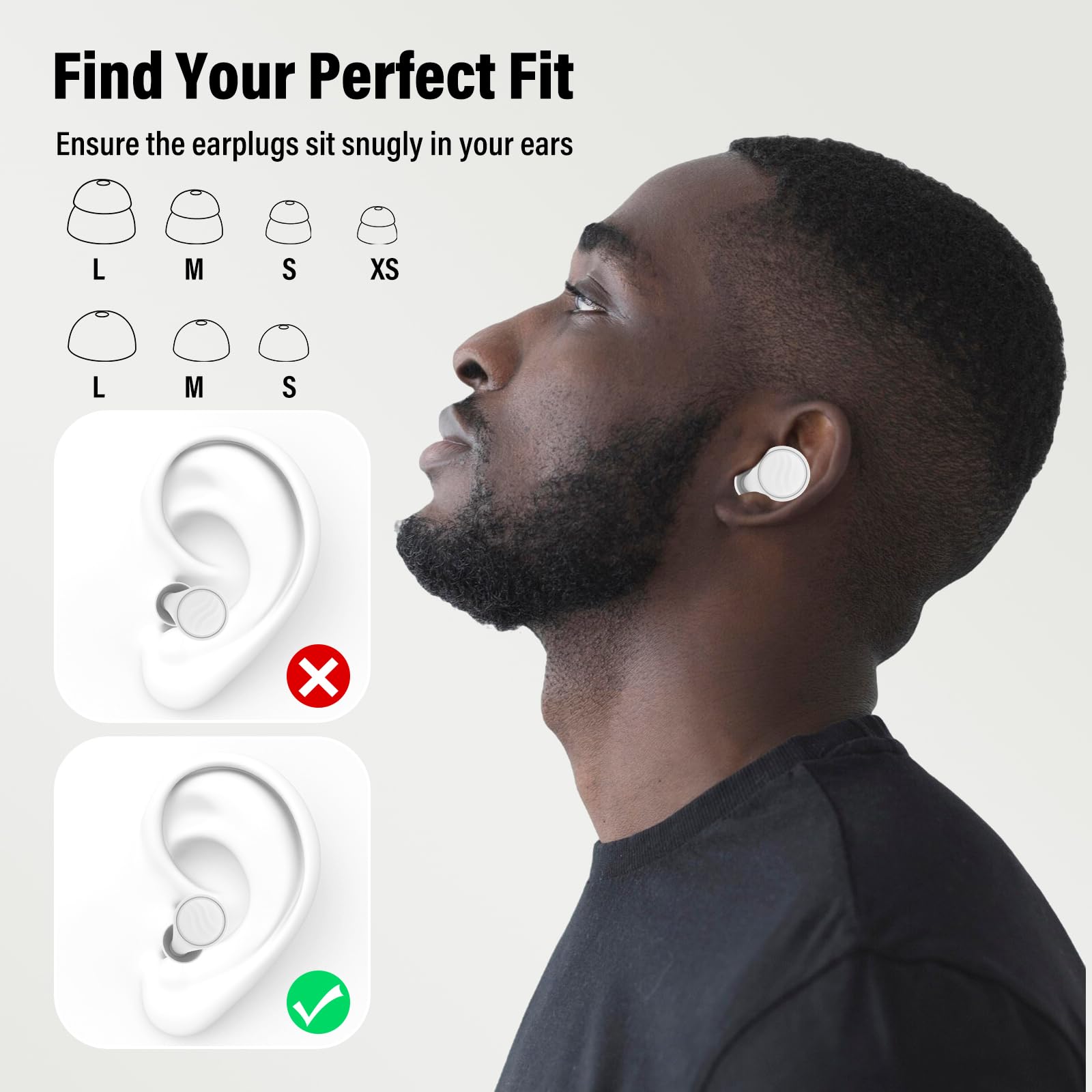 Tappi auricolari in silicone per dormire, tappi auricolari multifunzione per dormire, bianchi