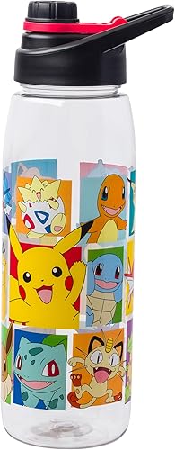 Silver Buffalo Botella de agua Pokémon Pikachu, Squirtle, Charmander, Bulbasaur, Togepi, Meowth, Lapras, Snorlax, Gengar, Jigglypuff, Mewtwo, Onix,
