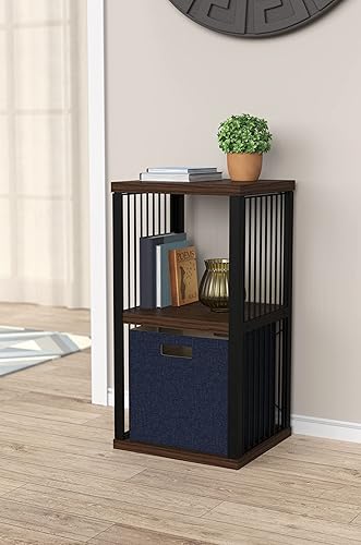 Miniatura 6 de ClosetMaid Estantería organizadora de almacenamiento de 2 cubos estante de almacenamiento marco de metal estantes de madera fácil montaje negronogal