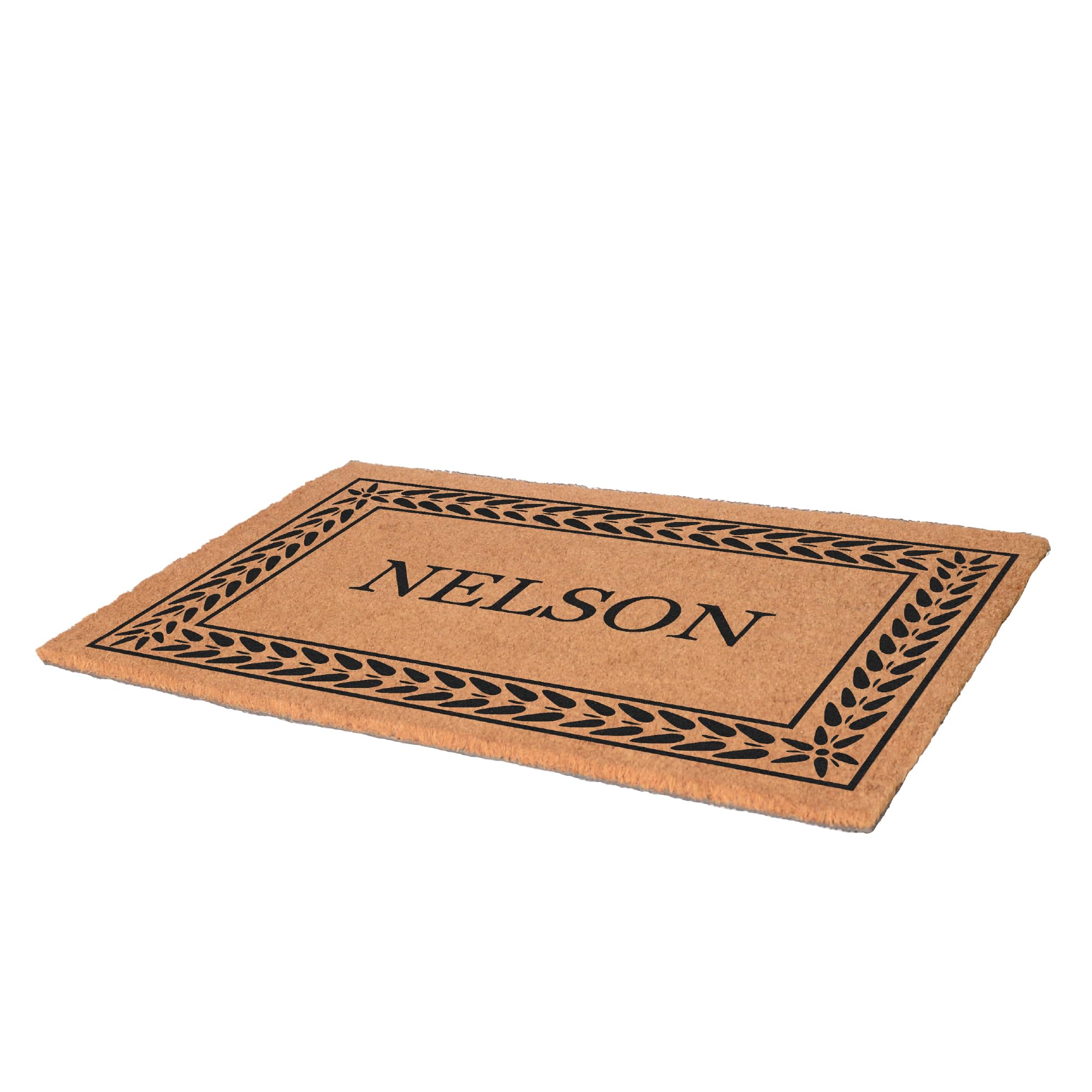 COCO MATS 'N MORE Coco Coir Door Mat – Personalized Outdoor Welcome Mat, Front Porch Mat with Vinyl Backing & Heavy-Duty Dirt-Trapping Bristles, (14"