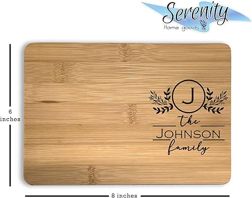 Vista 7 de Personalized Cutting Board Laser Engraved Bamboo Boards Custom Wedding Anniversary Present Customized Kitchen Decor Unique Monogramed Cuting