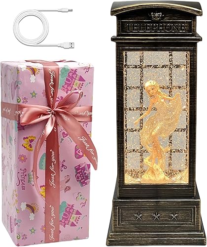 Miniatura 8 de Linterna de escena de Nacimiento con globo de nieve - Linternas de agua de Navidad con luces y purpurina - Decoración de cabina telefónica blanca -