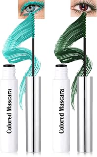 Colored Mascara Set for Eyelashes, Emerald Green & Green Waterproof Mascara | Lengthening Volumizing, Long Lasting Mascara Volume and Length, Eye Máscara with Short Lashes Halloween Makeup for Women-2Pcs