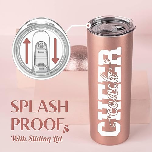 Miniatura 4 de Onebttl Cheer Coach Regalos para mujeres, ella, mujer  Cheer Coach  Vaso aislado de acero inoxidable de 20 onzas  20.0 fl oz con popote y tapa,
