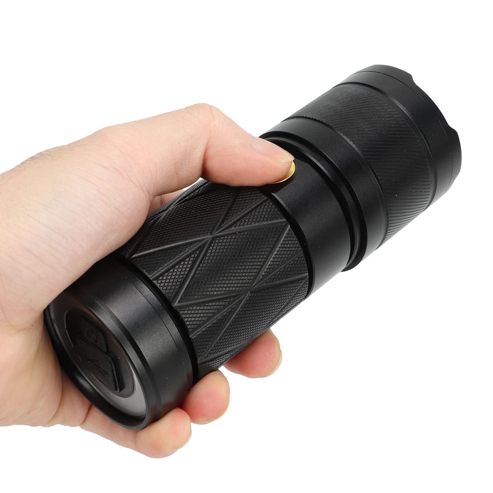 Miniaturowa latarka LED przenośna, ładowana przez USB, teleskopowa, z zoomem, o dużej jasności, latarka LED do przygód na świeżym powietrzu, kempingowa, wykonana z najwyższej