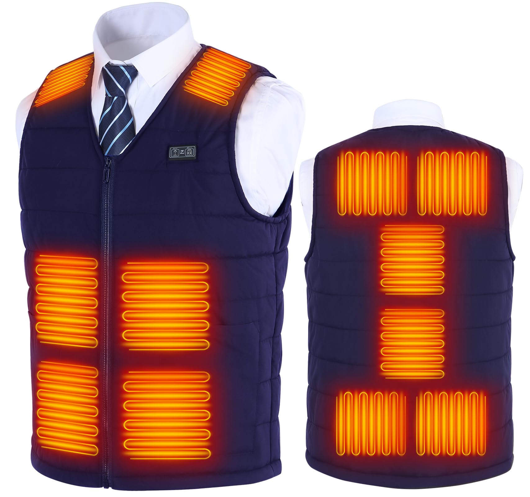 ｉｎｏｔｅｎｋａ inotenka Electric Heated Vest, Large Size, Heater Vest, 3 Levels of Independent Temperature Control, Super Fast Heating, S-6XL, Inner, Ultra Lightweight, V-Neck, Front and Rear 12 Heating Points, USB-picture-42