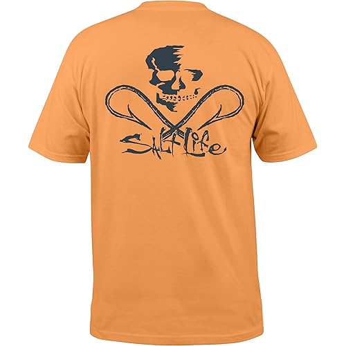 Salt Life Men's Skull and Hooks Short Sleeve Classic Fit Shirt