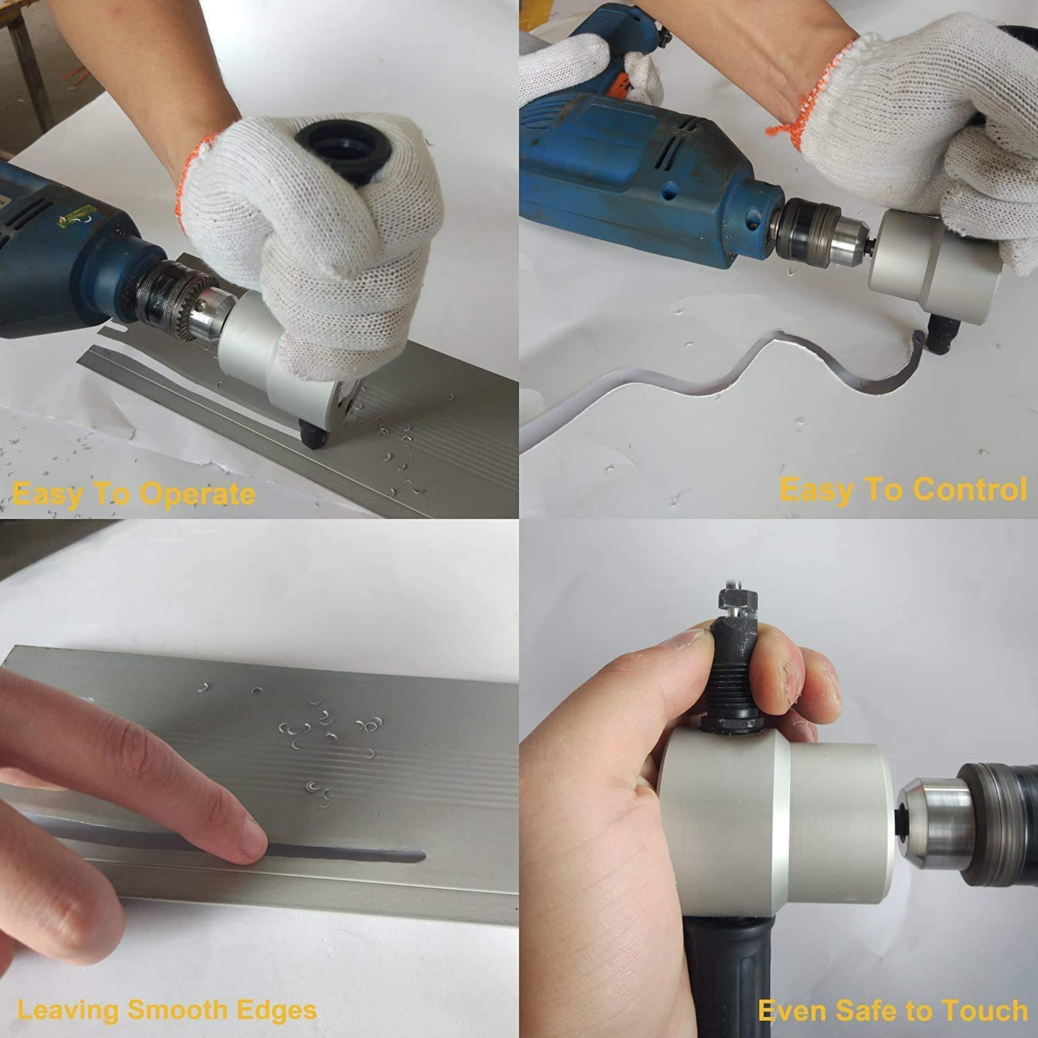 Roditrice per lamiera a Doppia Testa, 1500~3000 Giri/min Roditrice Multiuso per Sega per Trapano Accessorio per Trapano con Chiave e Pezzi Set di Attrezzi per Officina