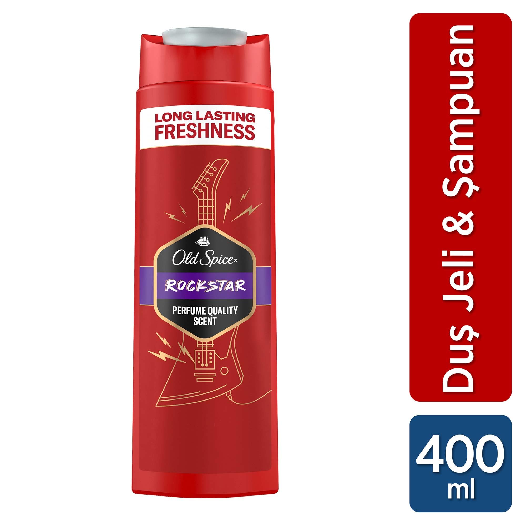 Old Spice Rockstar Erkek Duş Jeli ve Şampuan 400 ml 3lü paket