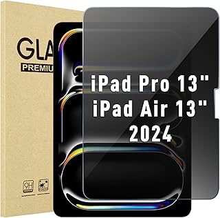 GWAAN 覗き見防止 iPad Pro 13インチ (M5/M4) 2025/2024年モデル / iPad Air 13インチ (M3/M2) 2025/2024年モデル に対応 兼用 保護フィルム 9H強化ガラスフィルム