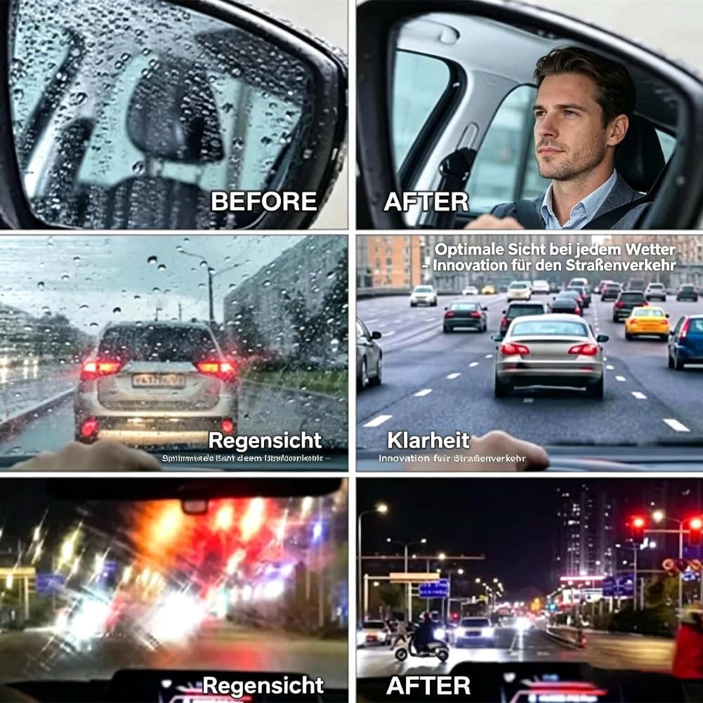 Auto Glasreiniger & Glass Emulsion Cleaner, Glass Oil Film Cleaner, Effektiver Scheibenreiniger Auto für Windschutzscheiben, Beseitigt Ölfilme & Schmutz, Verbessert Sicht und Fahrsicherheit (5PC)