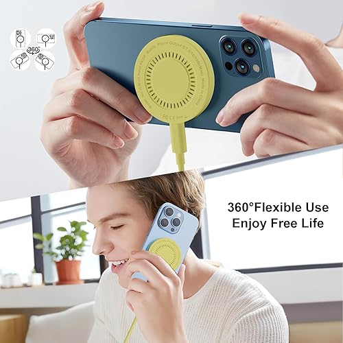 Miniatura 6 de MagSafe - Paquete de 2 cargadores inalámbricos magnéticos de 15 W, base de carga rápida con puertos duales compatible con iPhone 171615141312 y