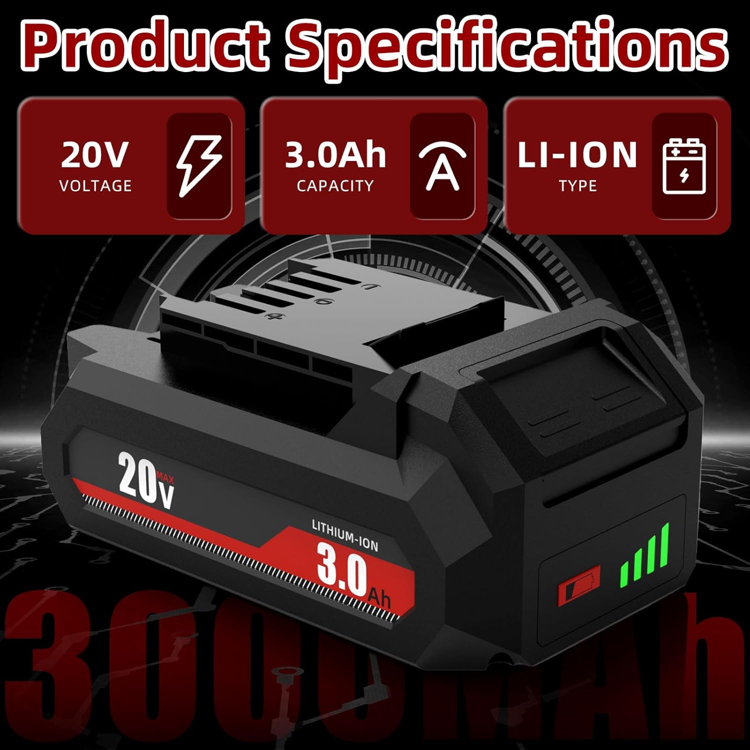SAPBJ 2 Pack 20V 3.0Ah Battery for Skil 20V Battery Replacement, Compatible with PWRCORE 20 Series Cordless Power Tools Battria BY519601 BY519603 BY519702 BY519701 BY519703