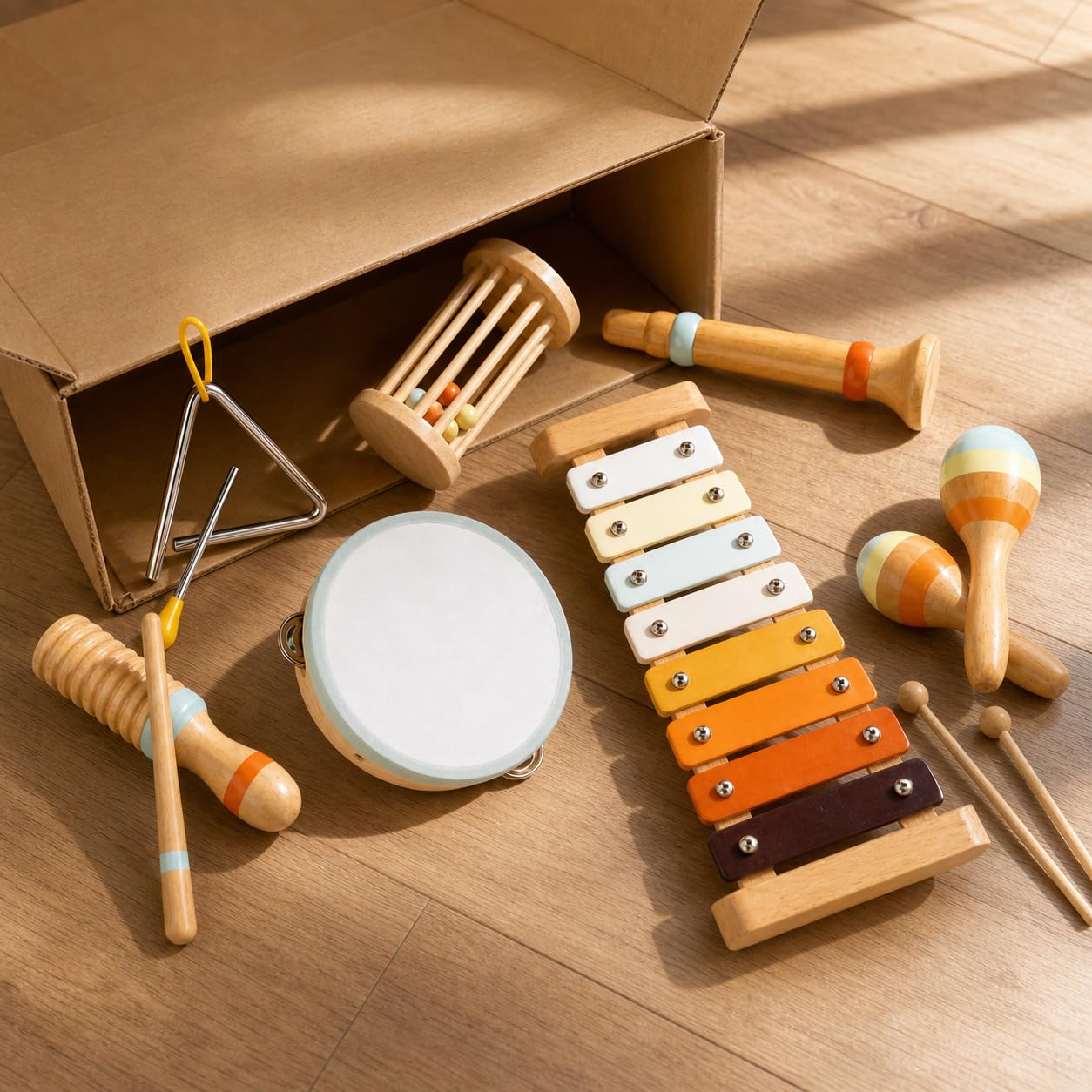 Set Strumenti Musicali Giocattolo Legno | legno, metallo, plastica, tessuto, certificato 3C, per bambini 4-6 anni, per il divertimento, per l'esplorazione