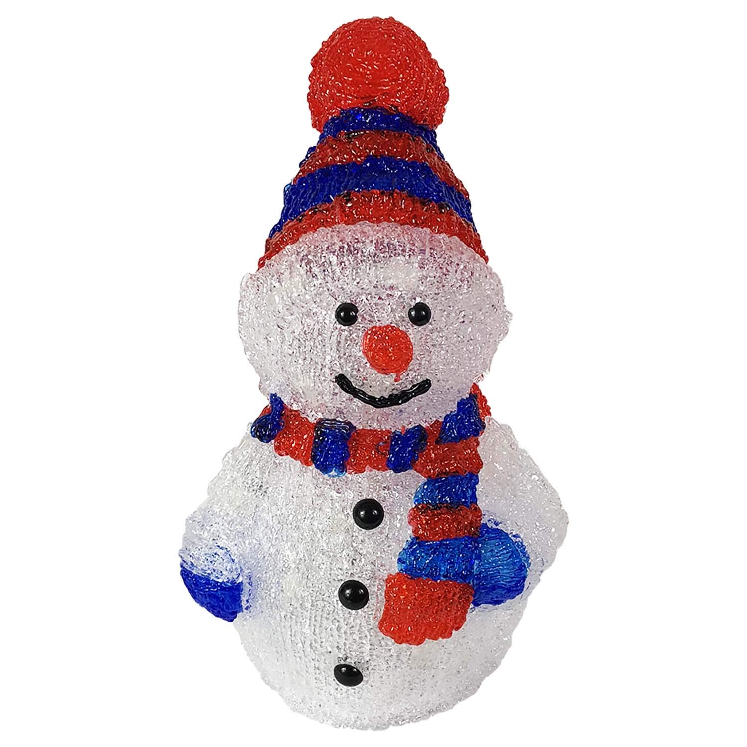 XXL Schneemann Acryl Beleuchtung Figur kaltweiß 96 LEDs Außenbeleuchtung