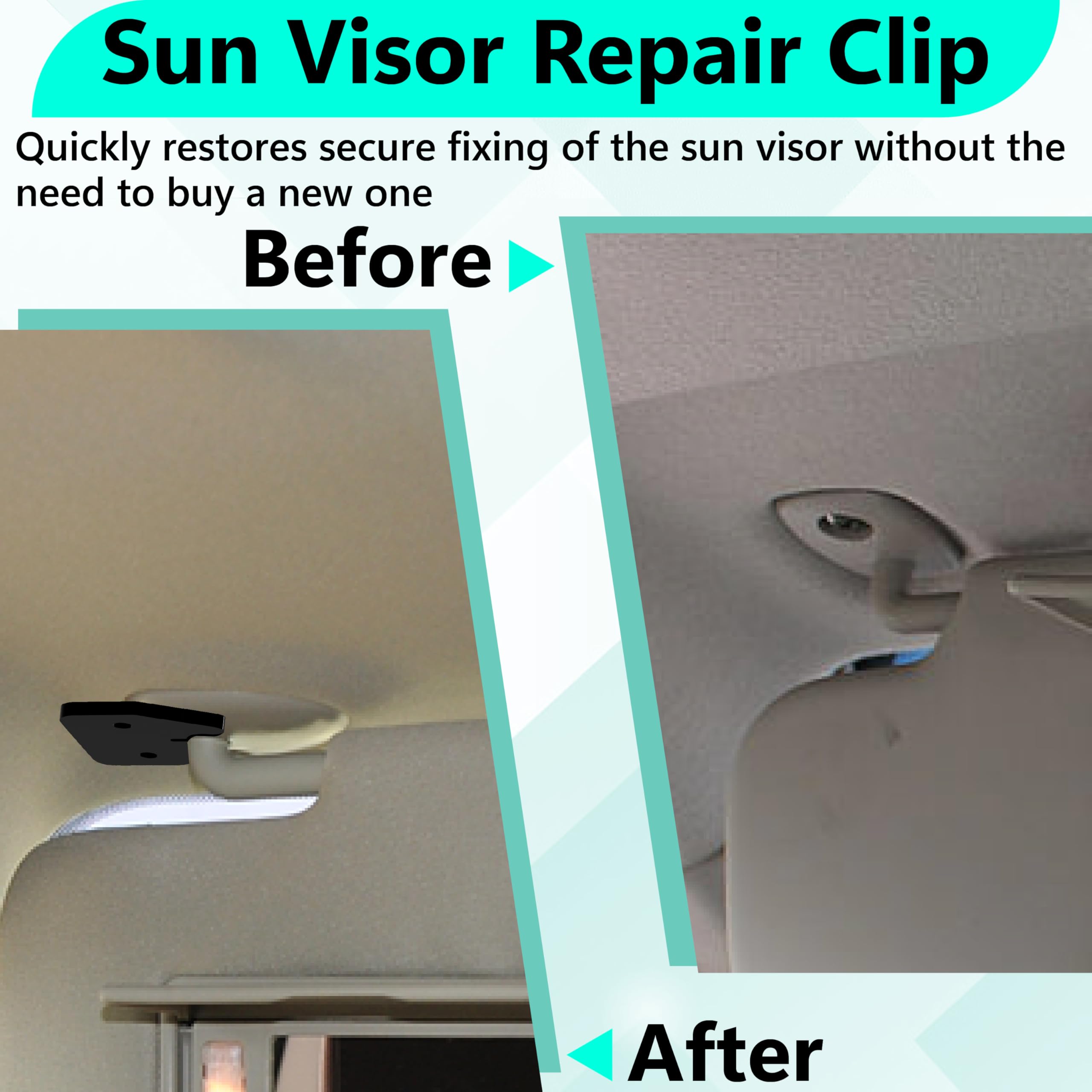 Sun Visor Repair Kit, Heavy Duty sun visor repair kit, Sun Visor Clip Fix Replacement Kit, Compatible with Dodge RAM 1500 Trucks 2019-2023, Car Repair Kit Accessories