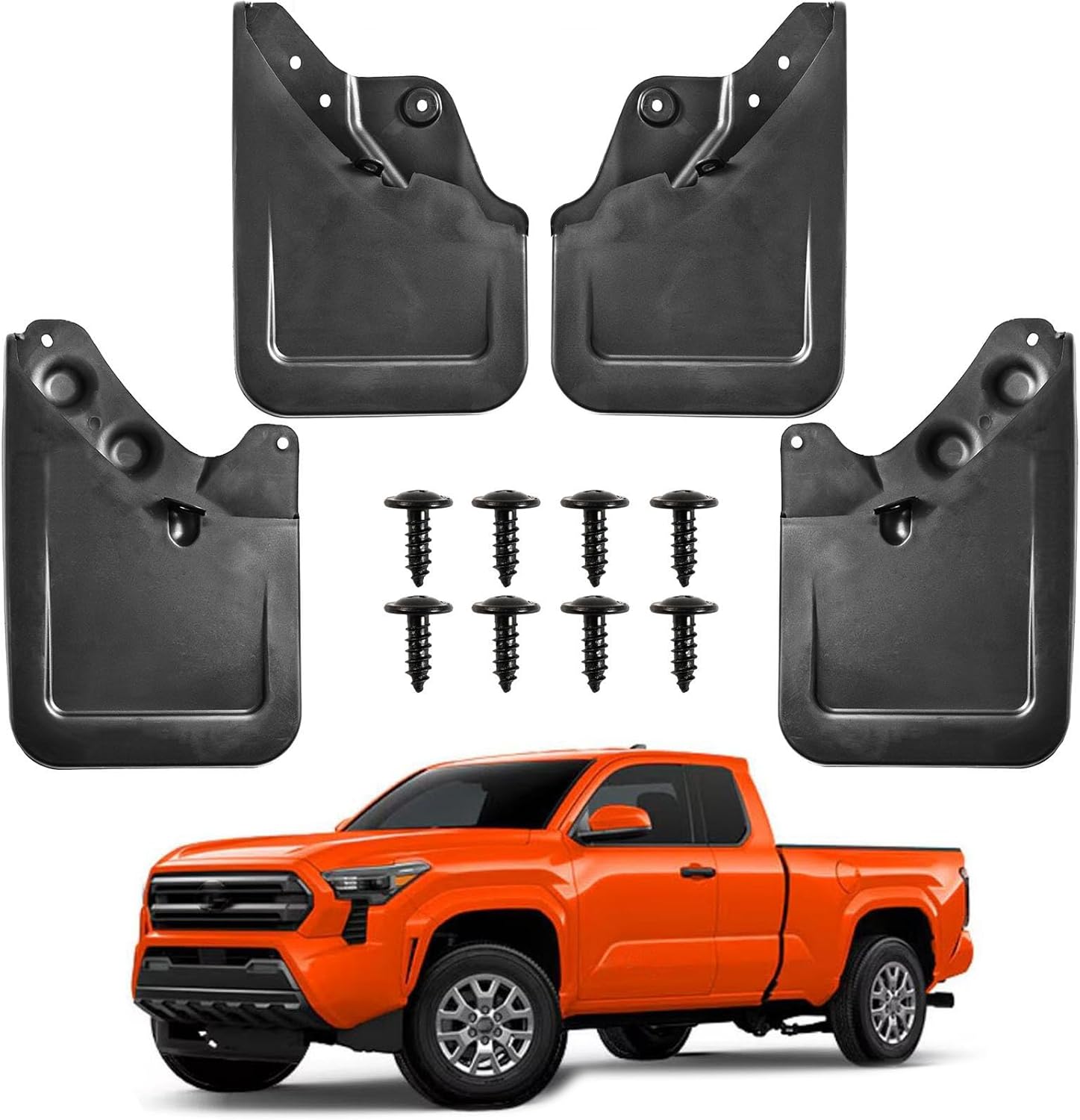 XUKEY 4PCS Mud Flaps Splash Guard for Toyota Tacoma 2024 2025 N400 Mudguards Mudflaps Fender Tire Protector Rear Front Car Accessories Replacement(Extra Large Version)