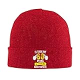 Btosyao Funny 60 Years Old Joke 60th Birthday Winter Beanie Hats for Men Women,Knitted Slouchy Skull Cap Ski Hat,Black