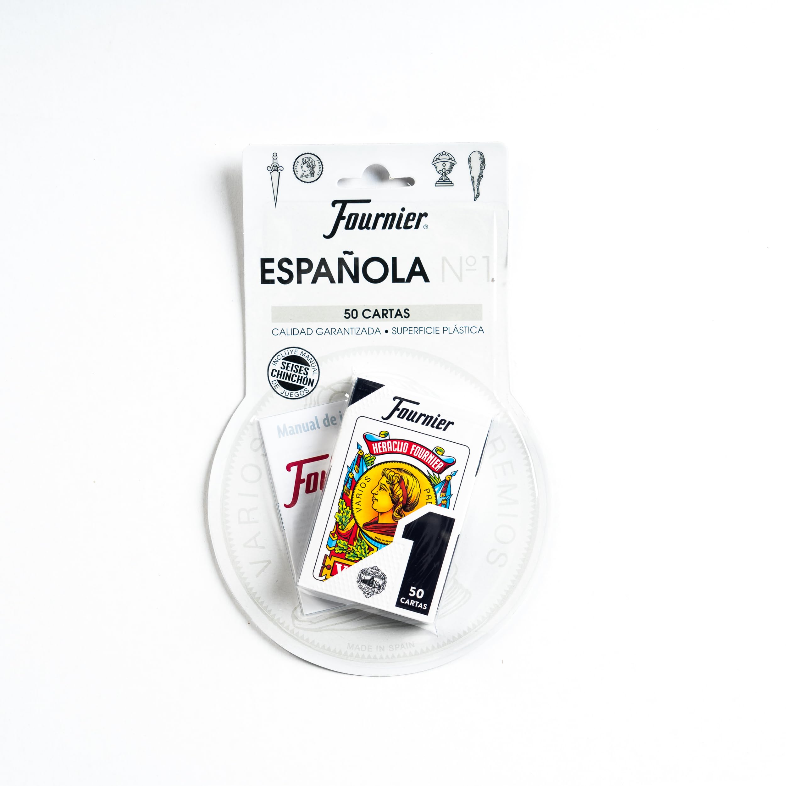 Fournier-Nº1-50 Baraja de Cartas Española + Reglamento Seises y Chinchón Multicolor (F24787 , color/modelo surtido