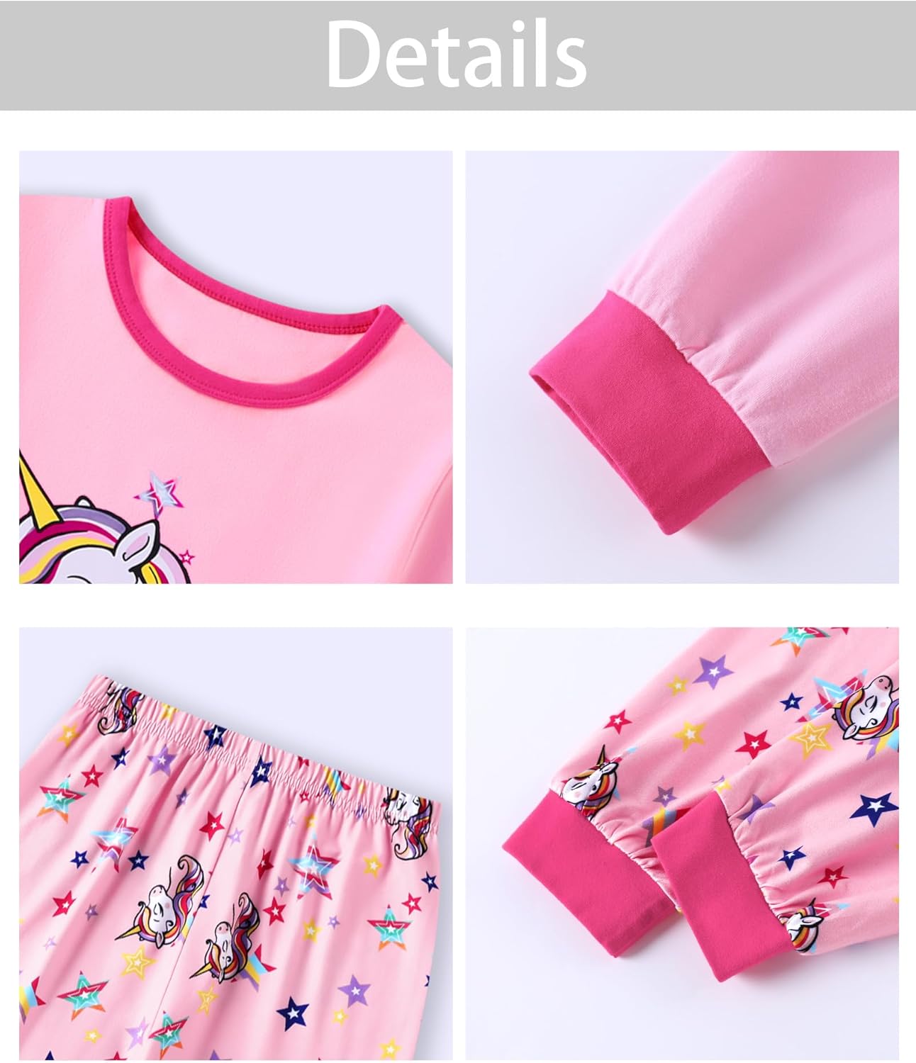 CARETOO Girls Pajamas Kids Cotton Pajama Sets 2-Piece Long Sleeve Pjs Comfy Girls Sleepwear for 4-12 Years - Image 5