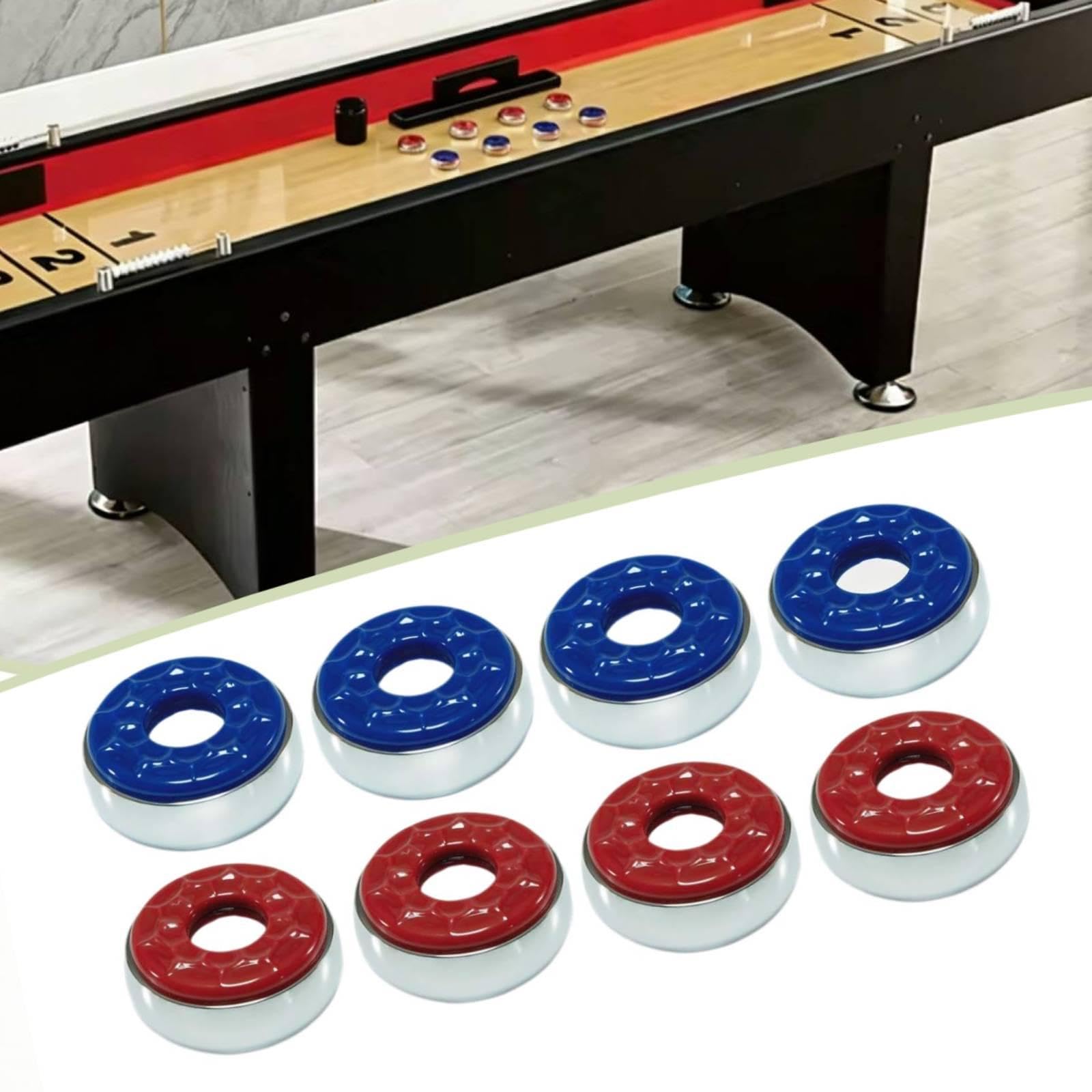 8 Teiliges Shuffleboard, Ersatzrollen für Tragbare Tischgeräte, Glatte Oberfläche, Robustes Design für Familienspiele, Rotblau