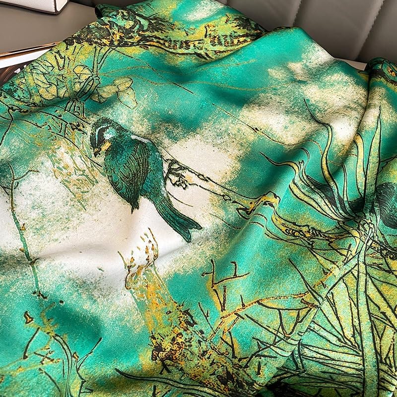 Image of Floral Printed Silk stole | silk Scarf for Women | stylish silk stole for women | Soft Lightweight Stole, Shawl & Neck Wrap | Scarf for Wedding, Party, Travel & Casual Wear