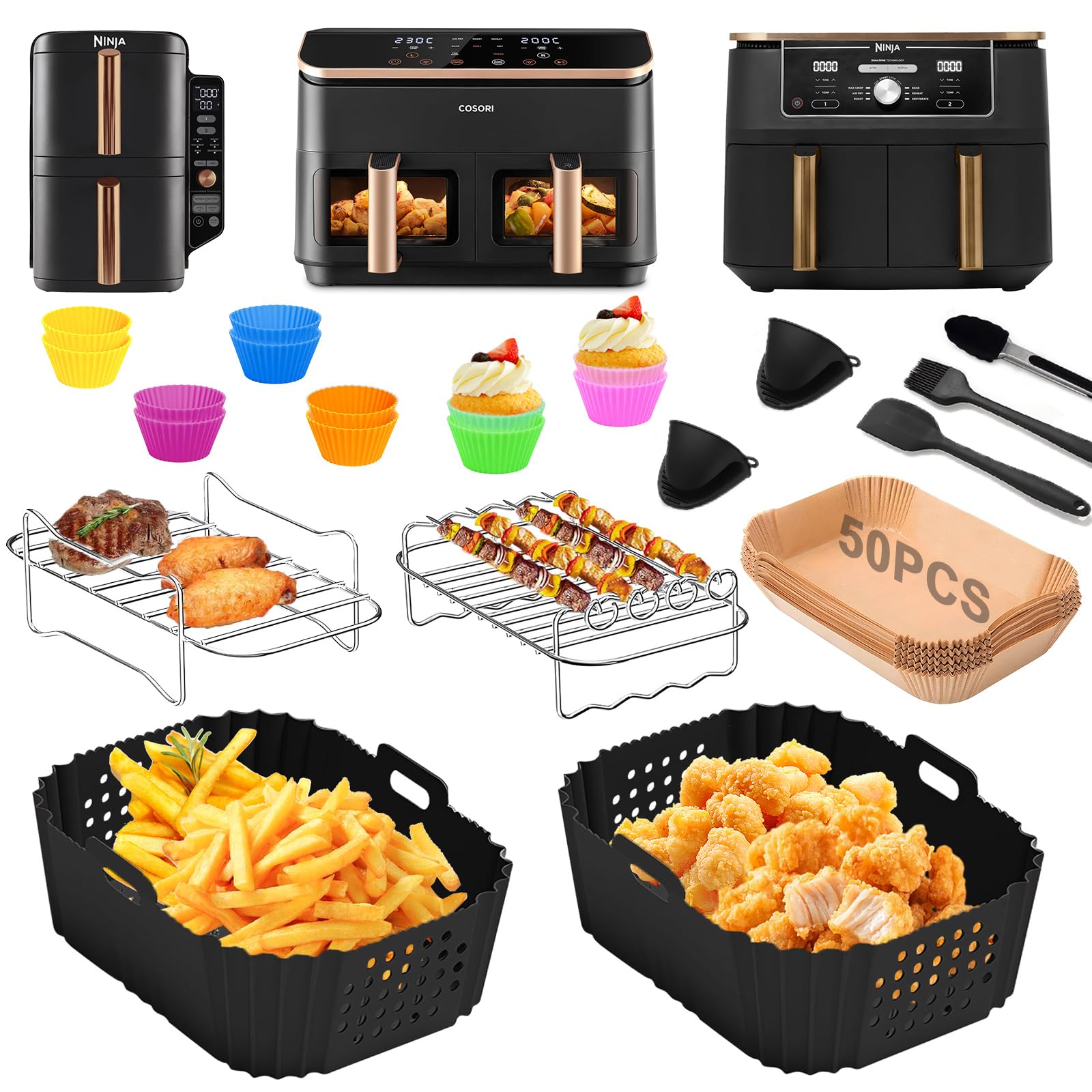 Siliconen Bakvormen Geschikt Voor Ninja Double Stack XL SL400EU Heteluchtfriteuse Set Van 2 95 Liter Airfryer Accessoires