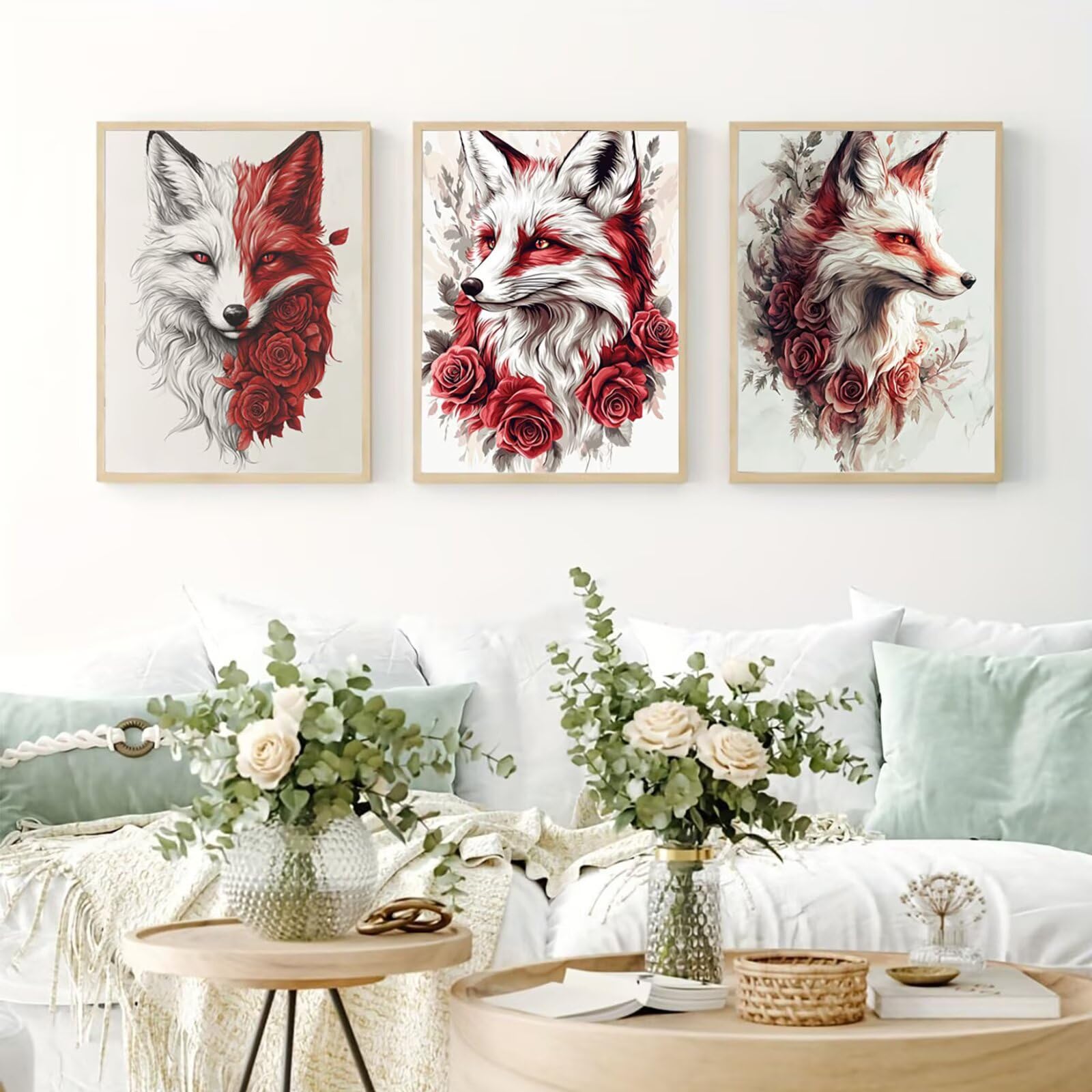 Generico Cnyaunfi 3 Pezzi Animali Pittura Diamante Fai-Da-Te, 5D Beige Diamond Painting Kit Completo per Hobby Creativi Adulti, Per La Decorazione Della Parete Di Casa 70x90cm YF-3244