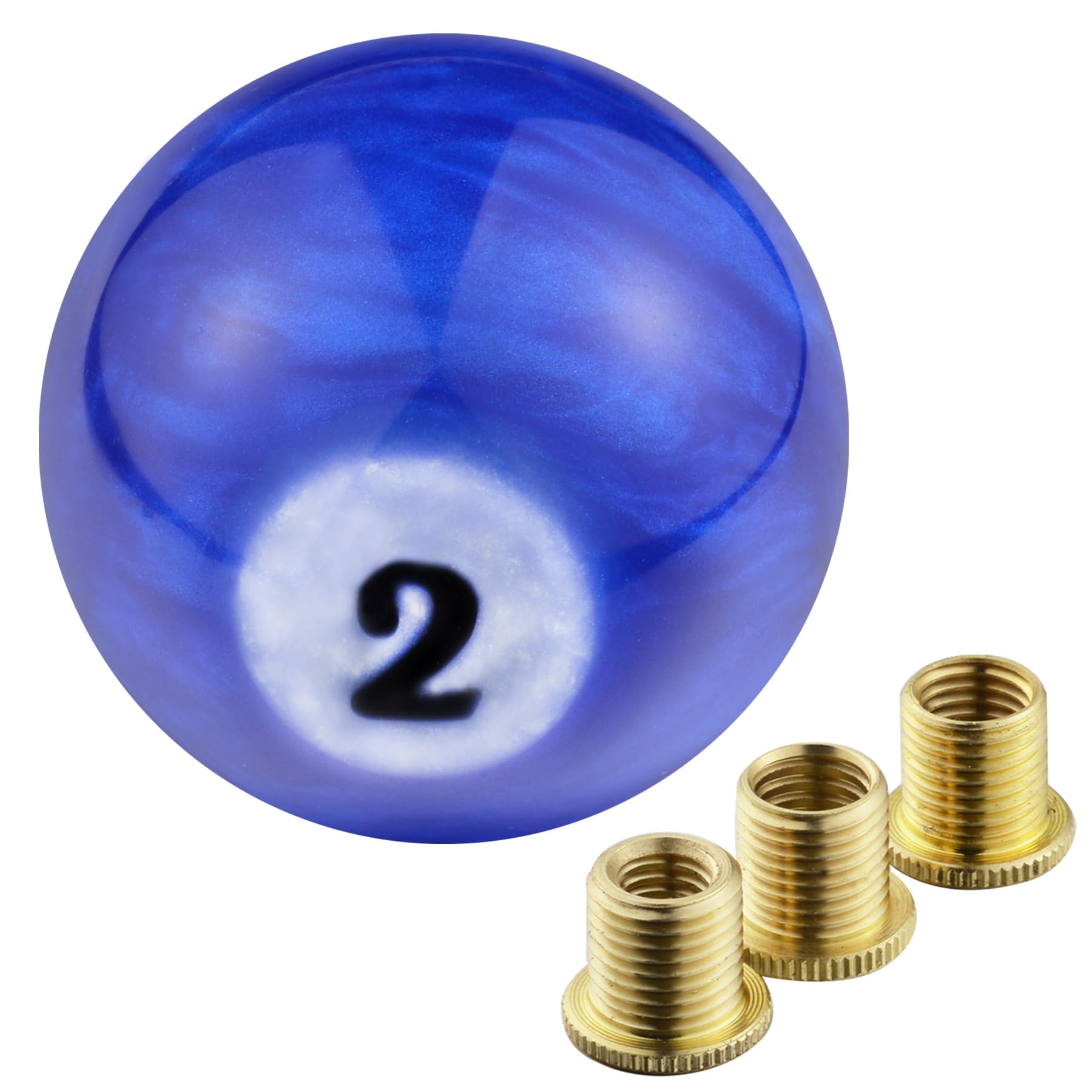 Padaodao Number 2 Ball Manual Gear Shift Knob - Universal Fit for Most Manual and Automatic Transmissions, Blue