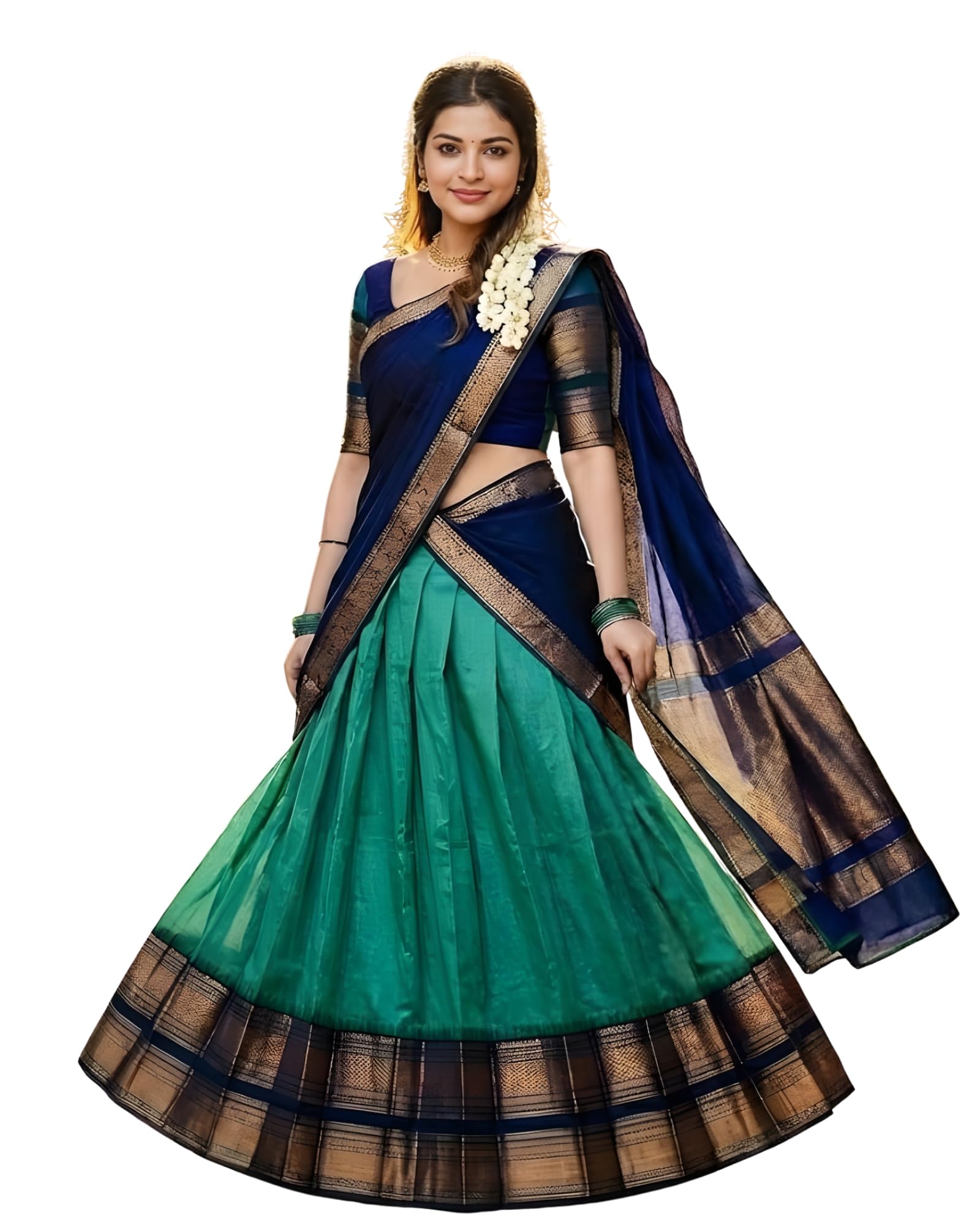 SWAMI STUDIO south Unstitched Half saree-image-16