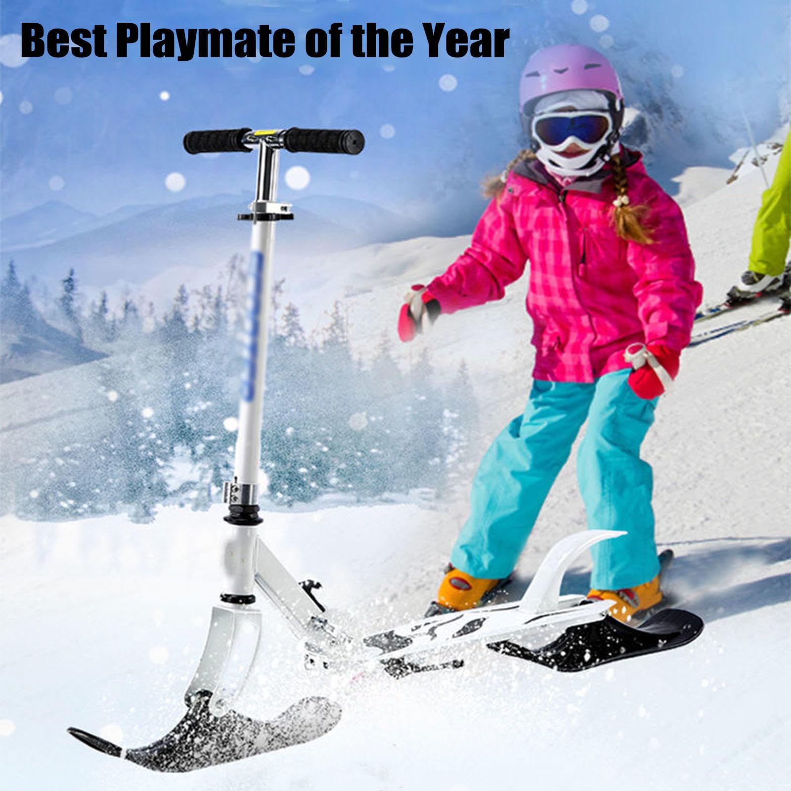 Plegable 2 en 1 Patinete Niño con Dos Ruedas Altura Ajustable 150 Kg De Carga Patinete de Nieve para Niños para Niños y Niñas de 3 a 15 Años Ideal para Deportes Al Aire Libre