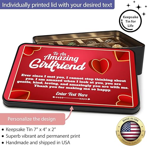 Miniatura 2 de To An Amazing Girlfriend Trufas de chocolate hechas a mano en lata de recuerdo personalizada, regalos para novia, regalos para ella, chocolates, con
