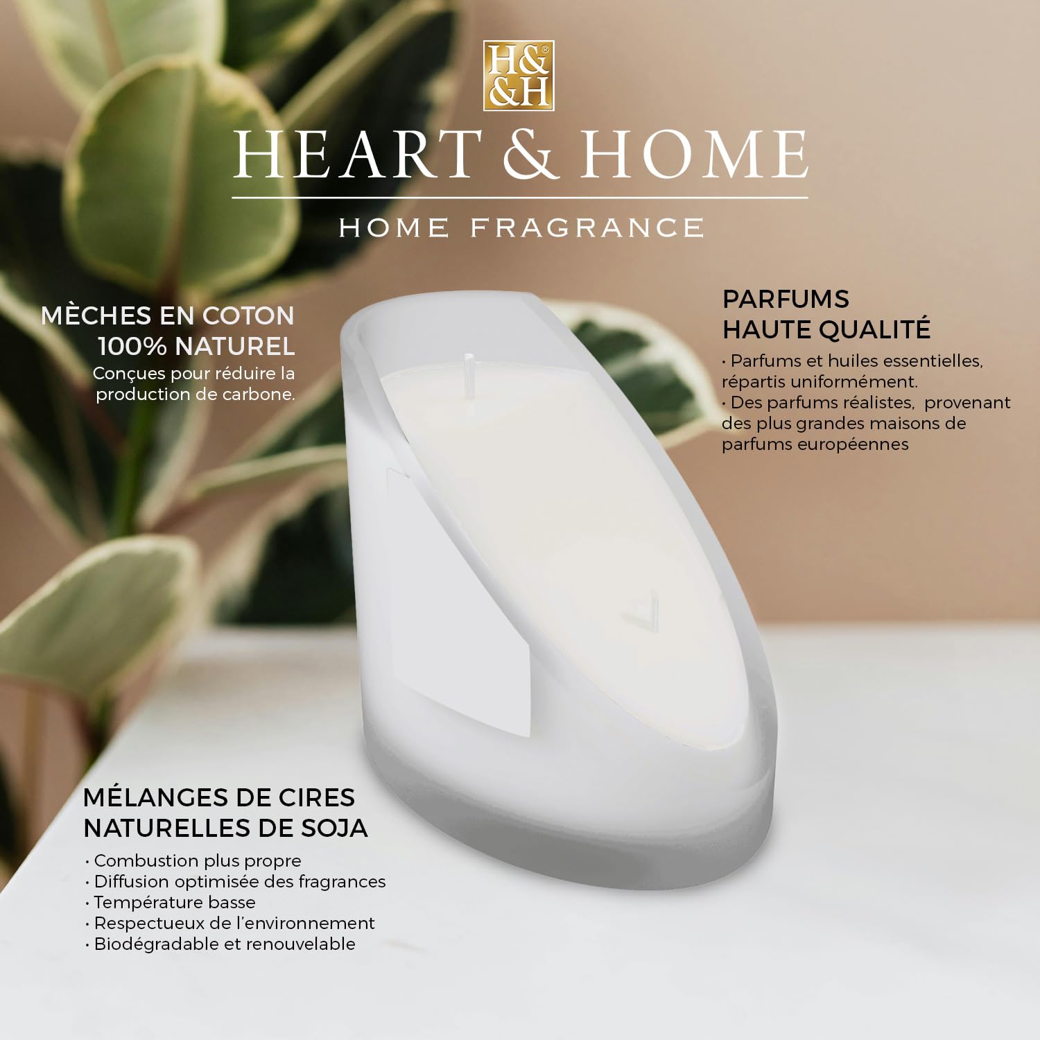 Candela Profumata Soia Heart & Home - Acqua Viva E Sottobosco, 75 Ore, Vaso Decorativo - Foto 9