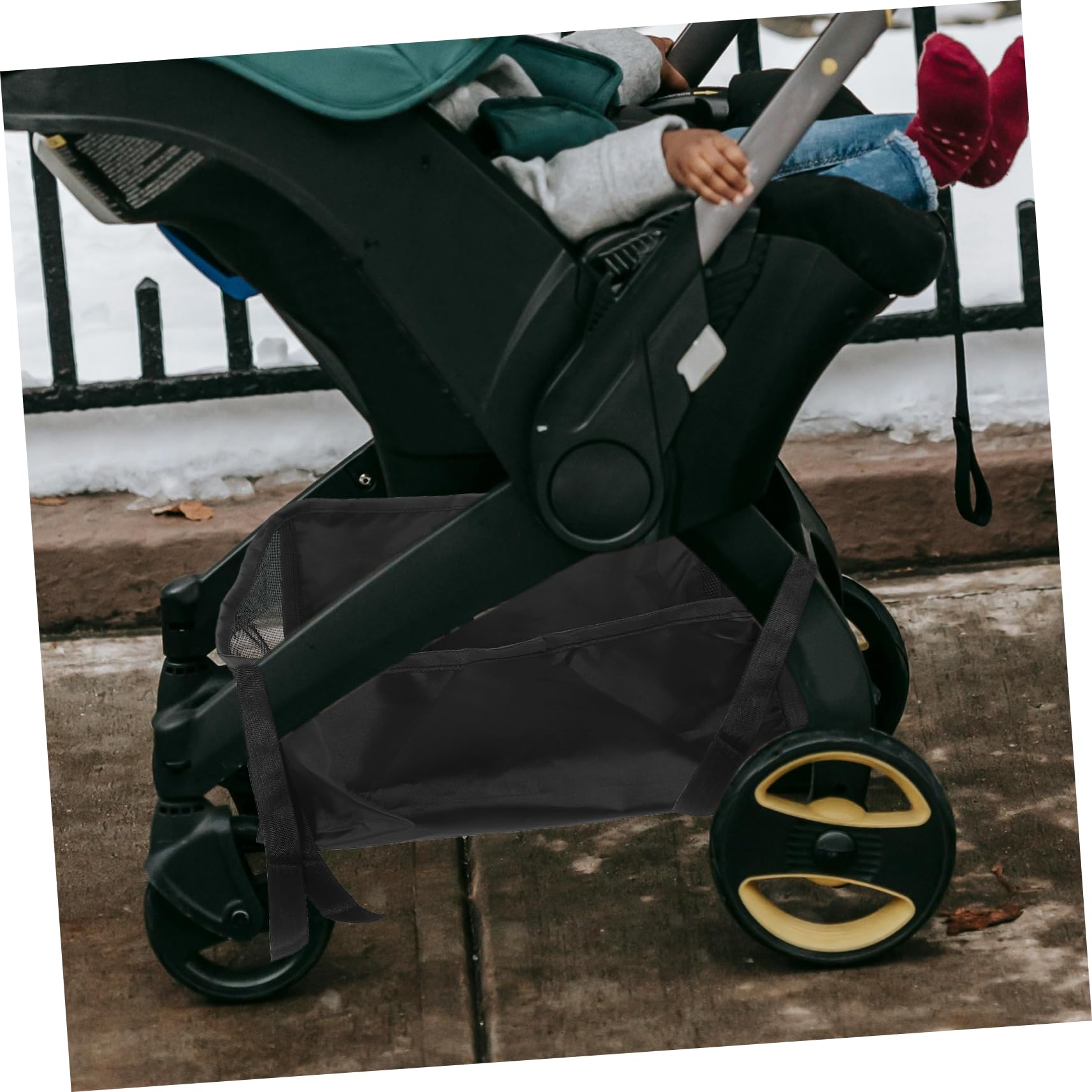 Yardwe Organizer Borsa Portaoggetti Multifunzione Oxford per Passeggino Nero Sicura per Uscite All'aperti per Neogenitori, per Uscite All'aperto e Shopping