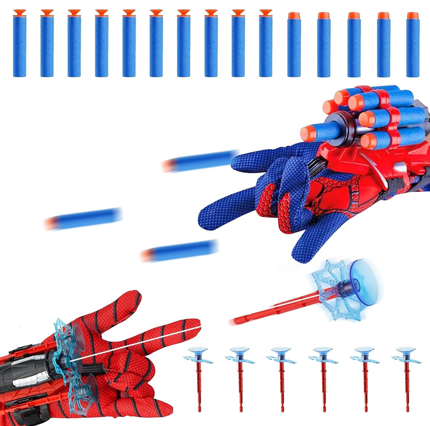 2 Pcs Spider Web Shooter Kids Age 3-14, Spiderm Gloves Launcher, Spider Toys for Boys Age 4 5 6 7 8 Spider Toys for Kids for 5+ Year Old Boys and Girls Costume Cosplay Gift