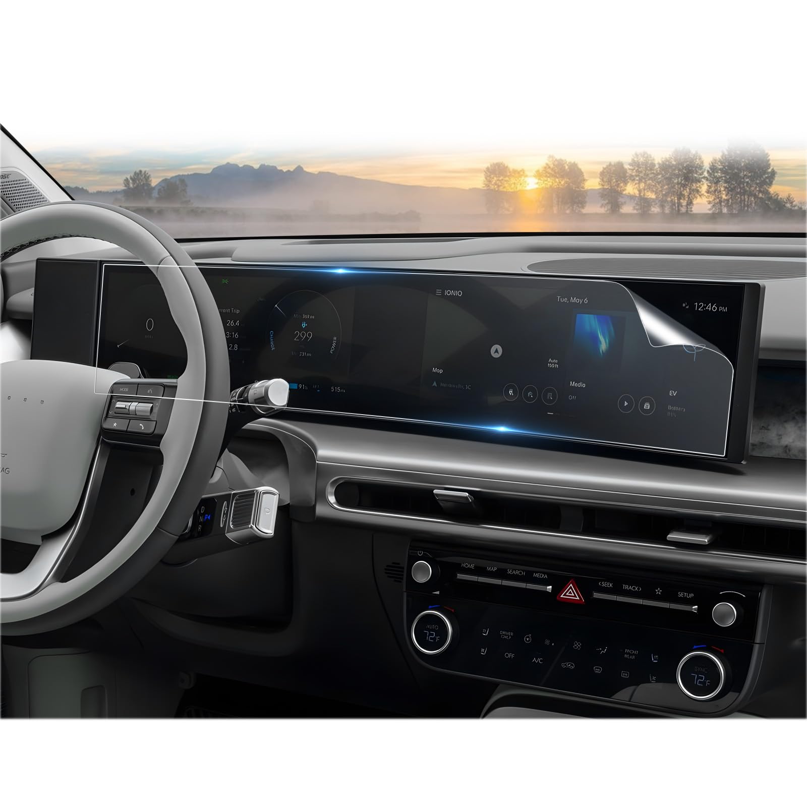 CDEFG 2Pcs for 2025 2026 Hyundai Ioniq 9 Screen Protectors, 12.3 Inch Touchscreen All-in-One Ioniq9 (S, SE, SEL, Limited, Calligraphy) Accessories Nano Film