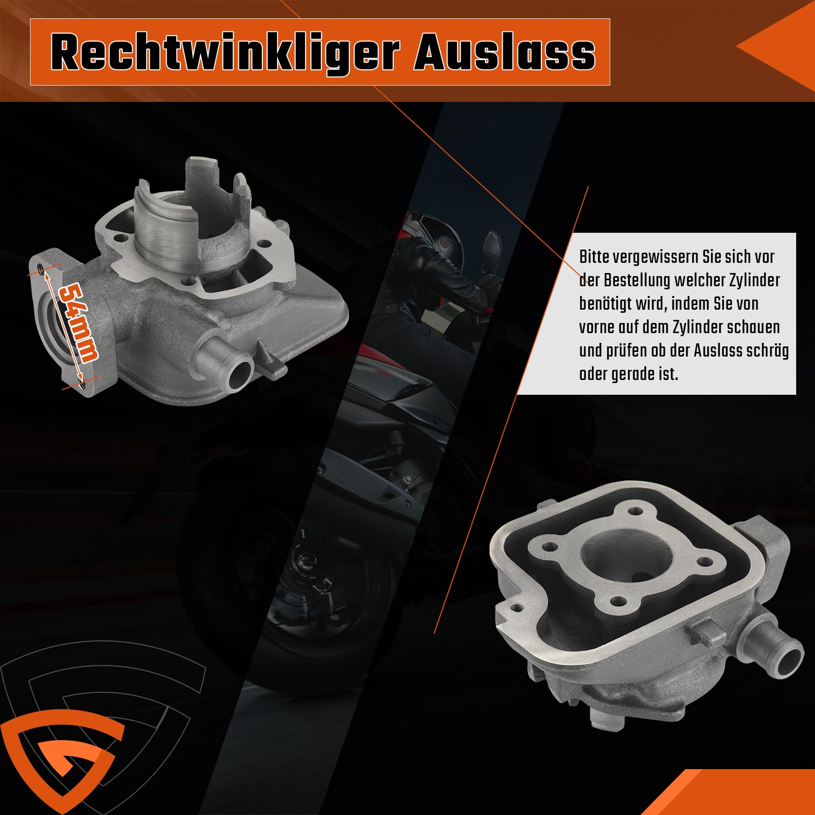 50ccm Zylinder Kit, inkl. 40mm Zylinderbohrung und 12mm Kolbenbolzen, mit Kolbenringe Kolbenclips Dichtsatz, kompatibel mit Peugeot Ludix 2 für Jet Force für Jetforce C-Tech für Ludix 50 LC