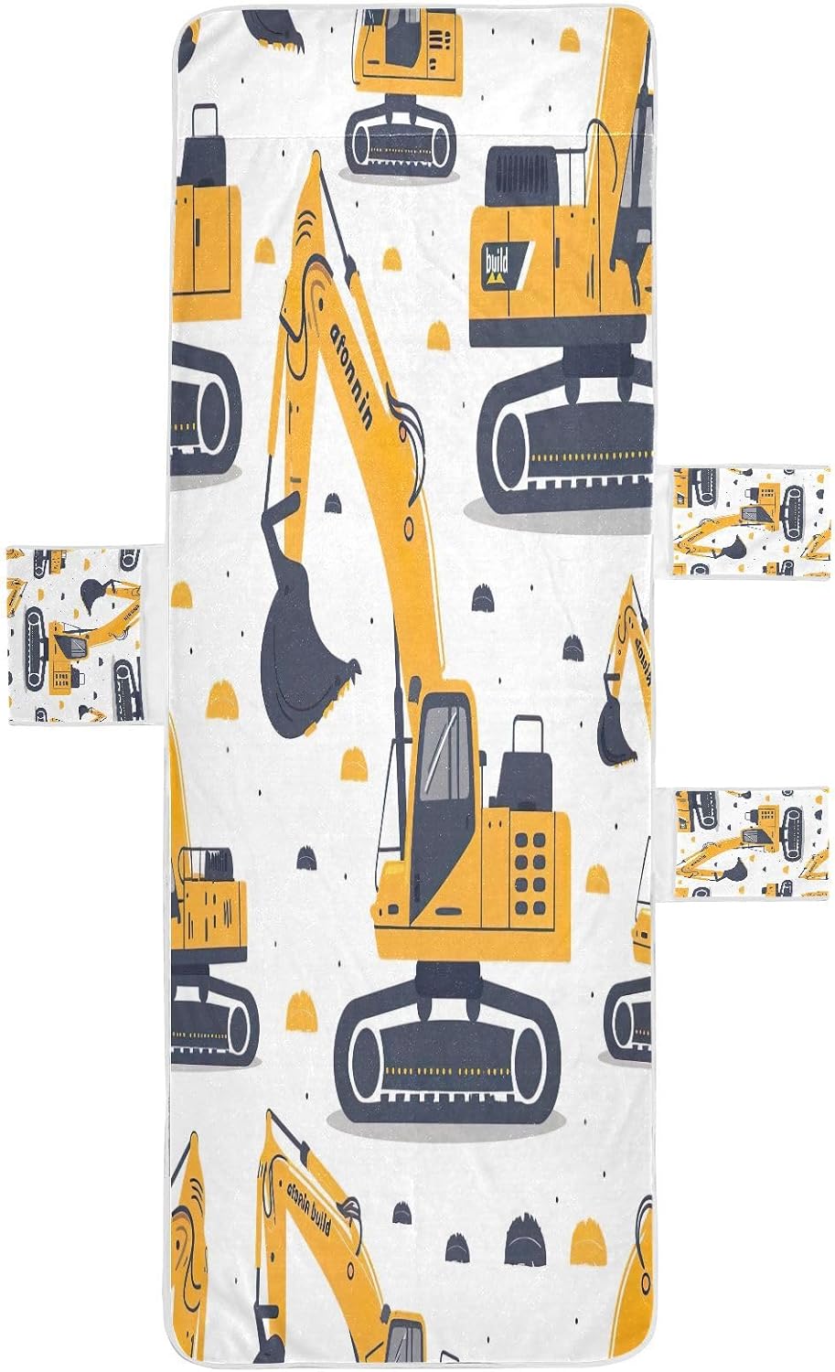 FRMG Cartoon Yellow Excavator Patio Chaise Lounge Covers Beach Chair Cover Beach Chair towel lounge chair towel cover A0900028a