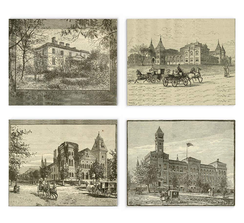 Vintage Washington Wall Art Prints 8 X10 Set Four Unframed Art Prints Stunning History Washington Dc Vintage Wall Art Decor Kitchen Bedroom Office Bathroom Home Buy Online In Qatar Missing