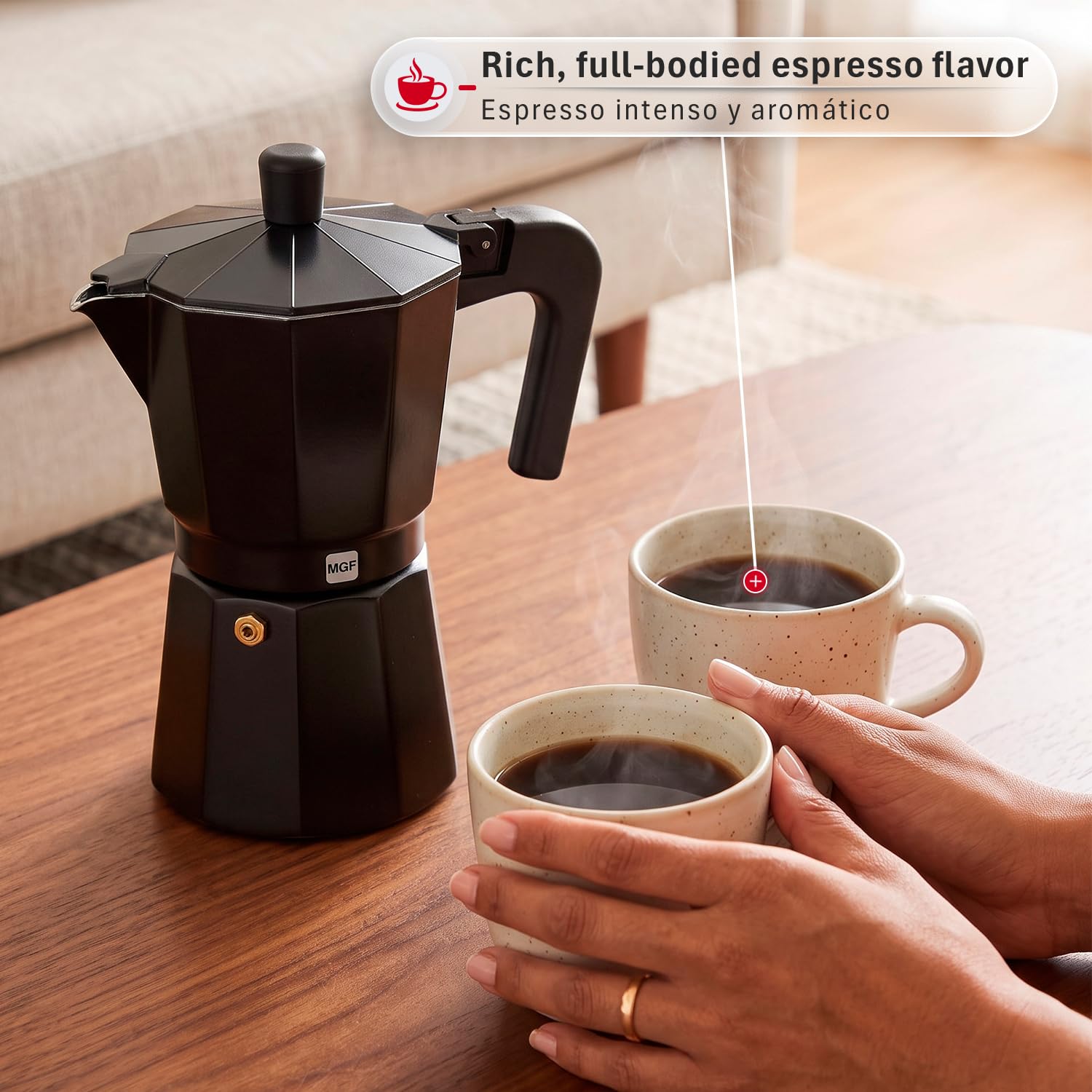 Amazon.com: Magefesa Kenia Noir Stovetop Espresso Moka Pot, 3-Cup
