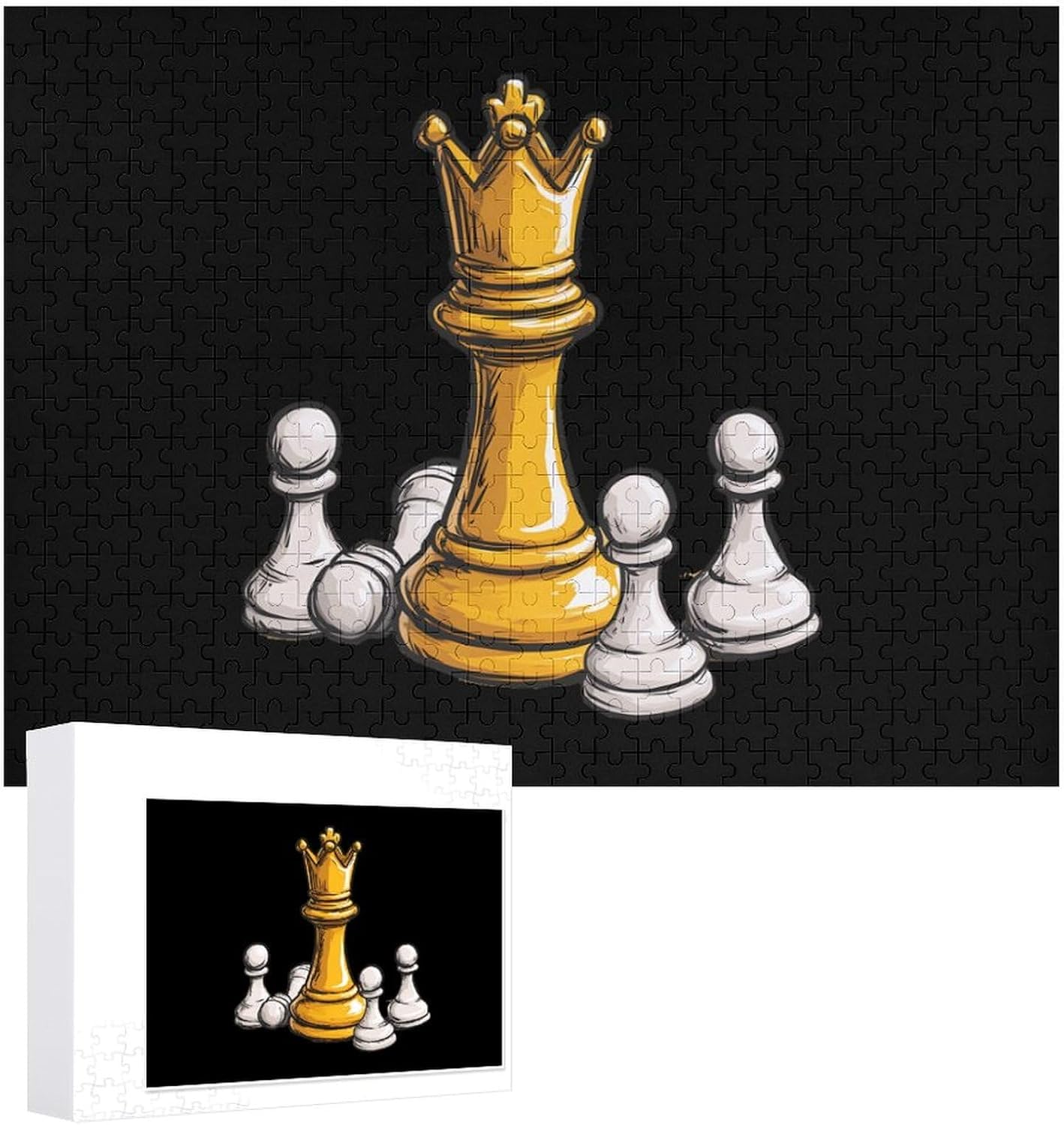 Chess Puzzles for Adults 500 PCS Wooden Jigsaw Puzzle Wall Decor Christmas