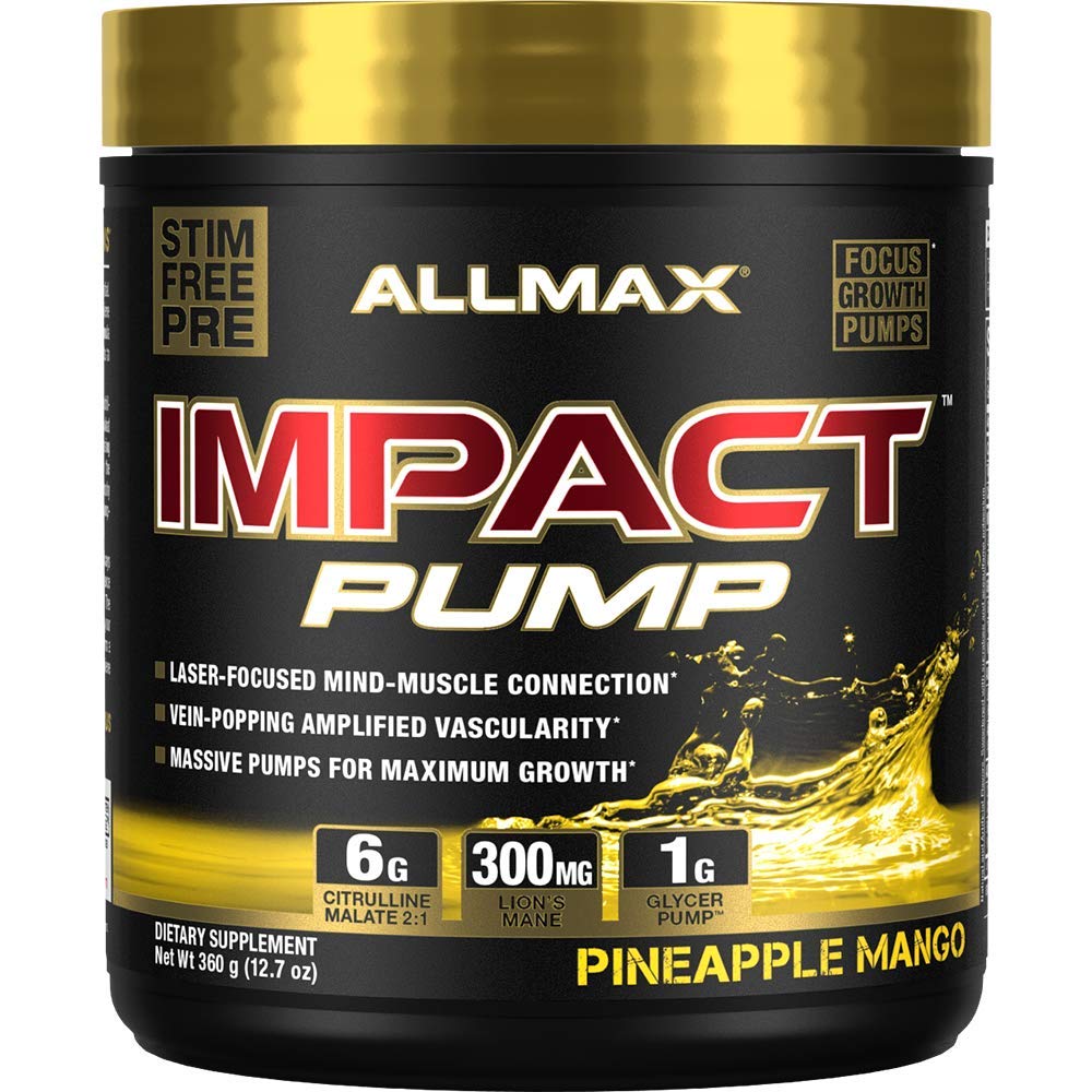 ALLMAX NutritionImpact Pump, Pineapple Mango, 12.7 oz (360 g)