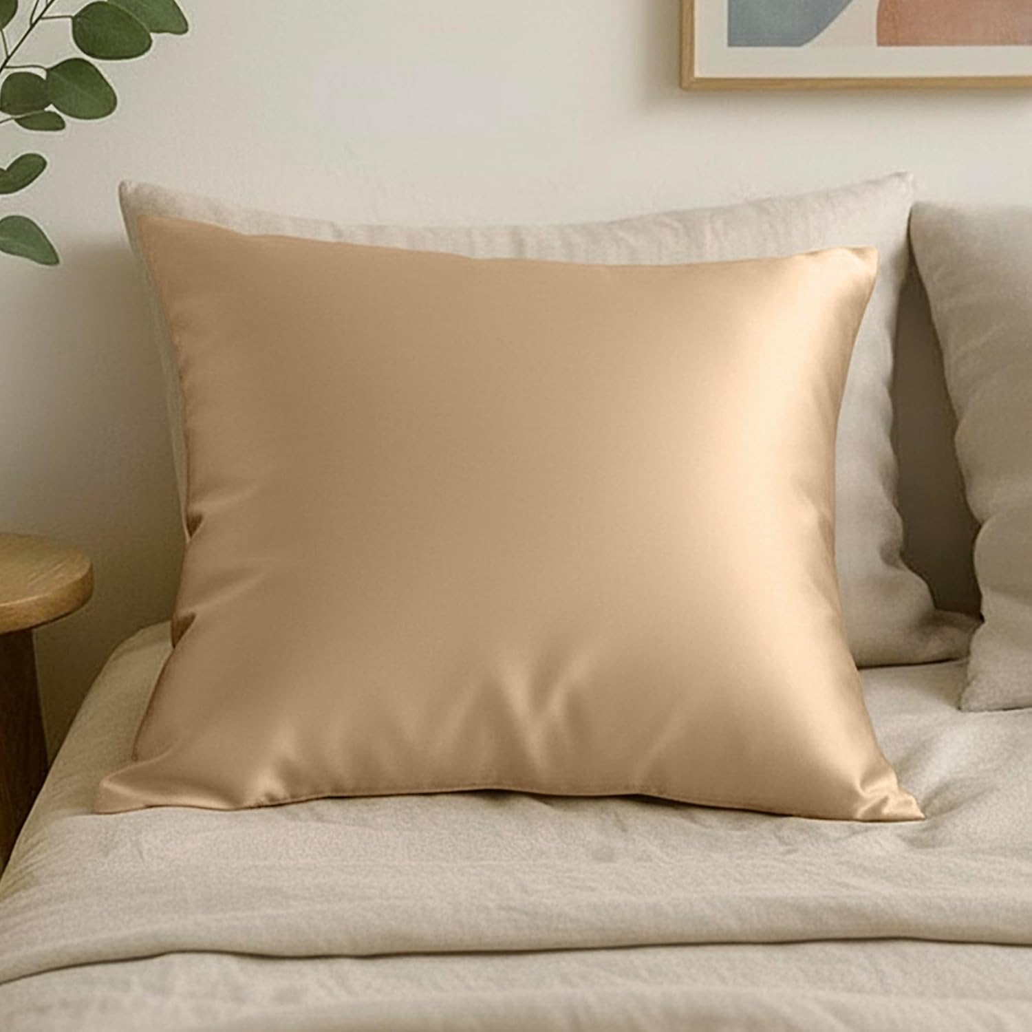 Mellanni Pure Silk Throw Pillowcase - Perfect for Hair and Skin, Preventing Wrinkles - Easy Care - Naturally Cooling Silk Pillow Cover with Hidden Zipper (Throw, Pink)