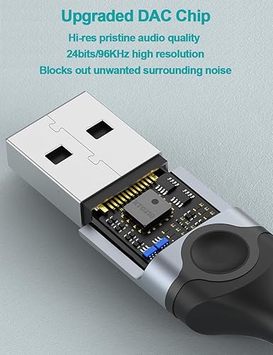 Miniatura 2 de DUKABEL Auriculares USB para PC, auriculares USB para juegos con micrófono para PCPS4PS5, auriculares negros con cancelación de ruido con control