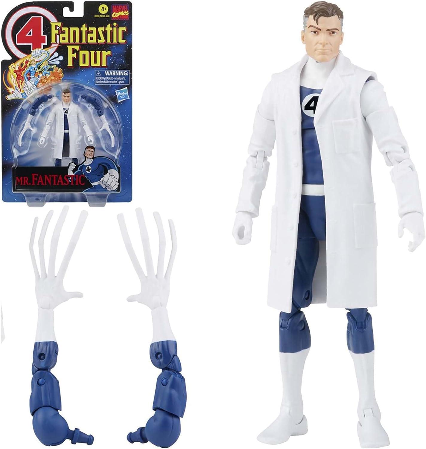 Hasbro Marvel Legends Series Retro Fantastic Four Mr. Fantastic 6-inch Action Figure Toy, Includes 4 Accessories